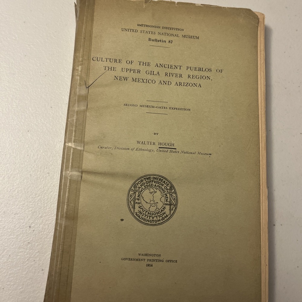 Culture of the Ancient Pueblos of the Upper Gila River Region, New Mexico and Ar